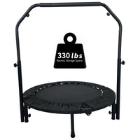 40 Inch Mini Exercise Trampoline For Adults Or Kids Black Steel