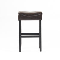 30 Inch Bonded Leather Backless Bar Stool Set Of 2 , Brown Brown Bar Stools Set Of 2 Leather