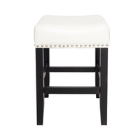 26 Inch Backless Ivory Leather Counter Stool Set Of 2 Ivory Leather