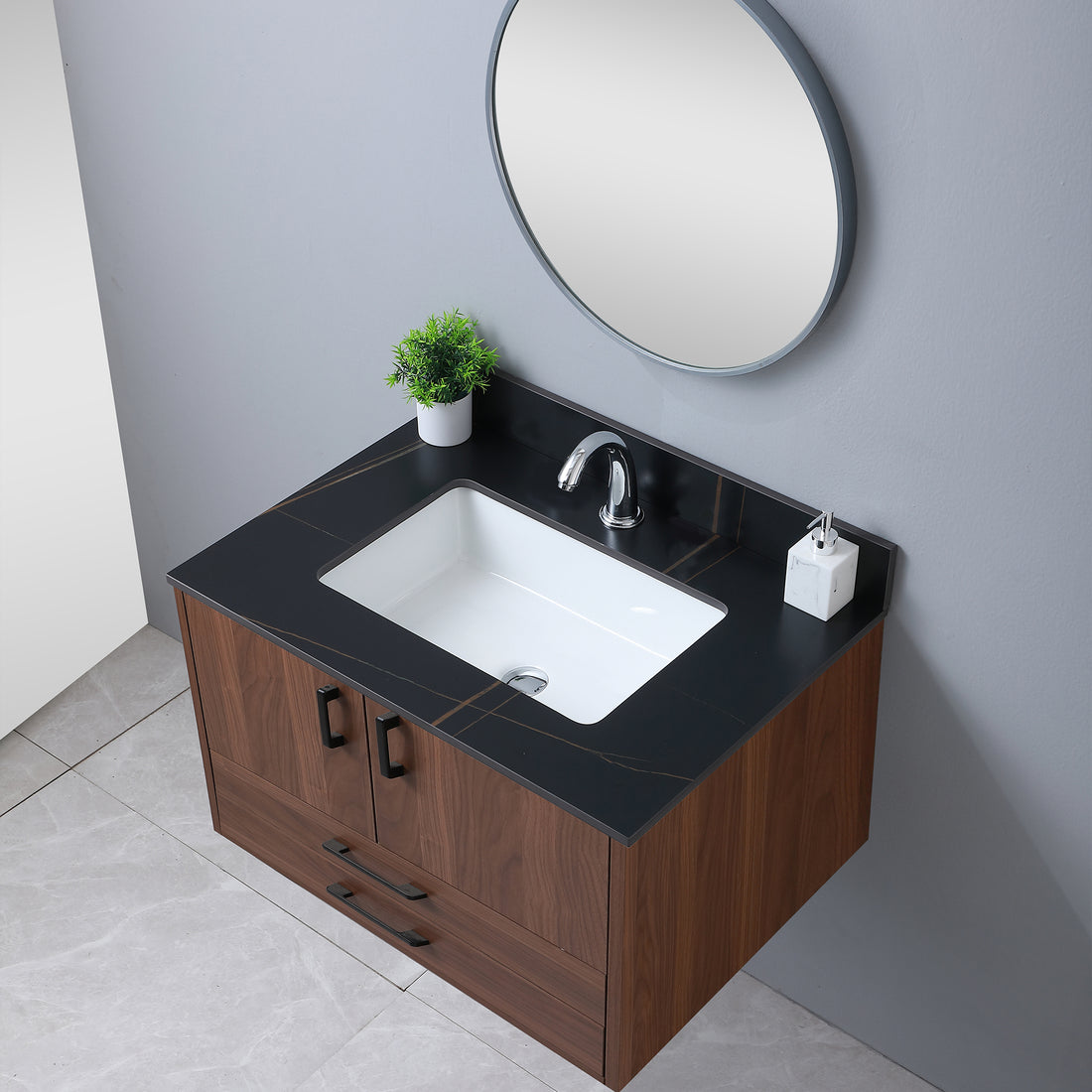 Montary 31inch sintered stone bathroom vanity top black-sintered stone