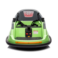 12V Ride On Bumper Car For Kids,1.5 5 Years Old,Baby Bumping Toy Gifts W Remote Control, Led Lights,360 Degree Spin, Vehicle Body With Anti Collision Padding,Five Point Safety Belt Green Polyethylene