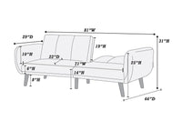 Adjustable Sofa In Black Faux Leather Black Fabric