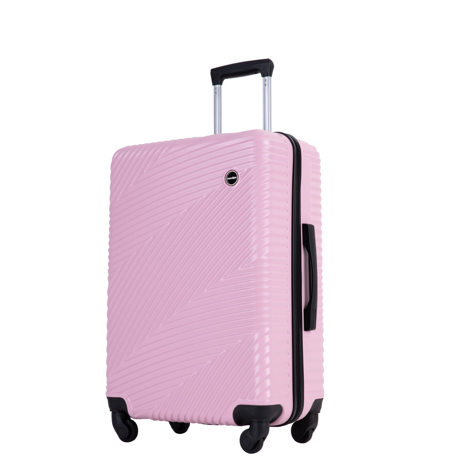 3 Piece Luggage Sets Pc Abs Lightweight Suitcase With Two Hooks, Spinner Wheels, 20 24 28 Pink Pink Abs Pc