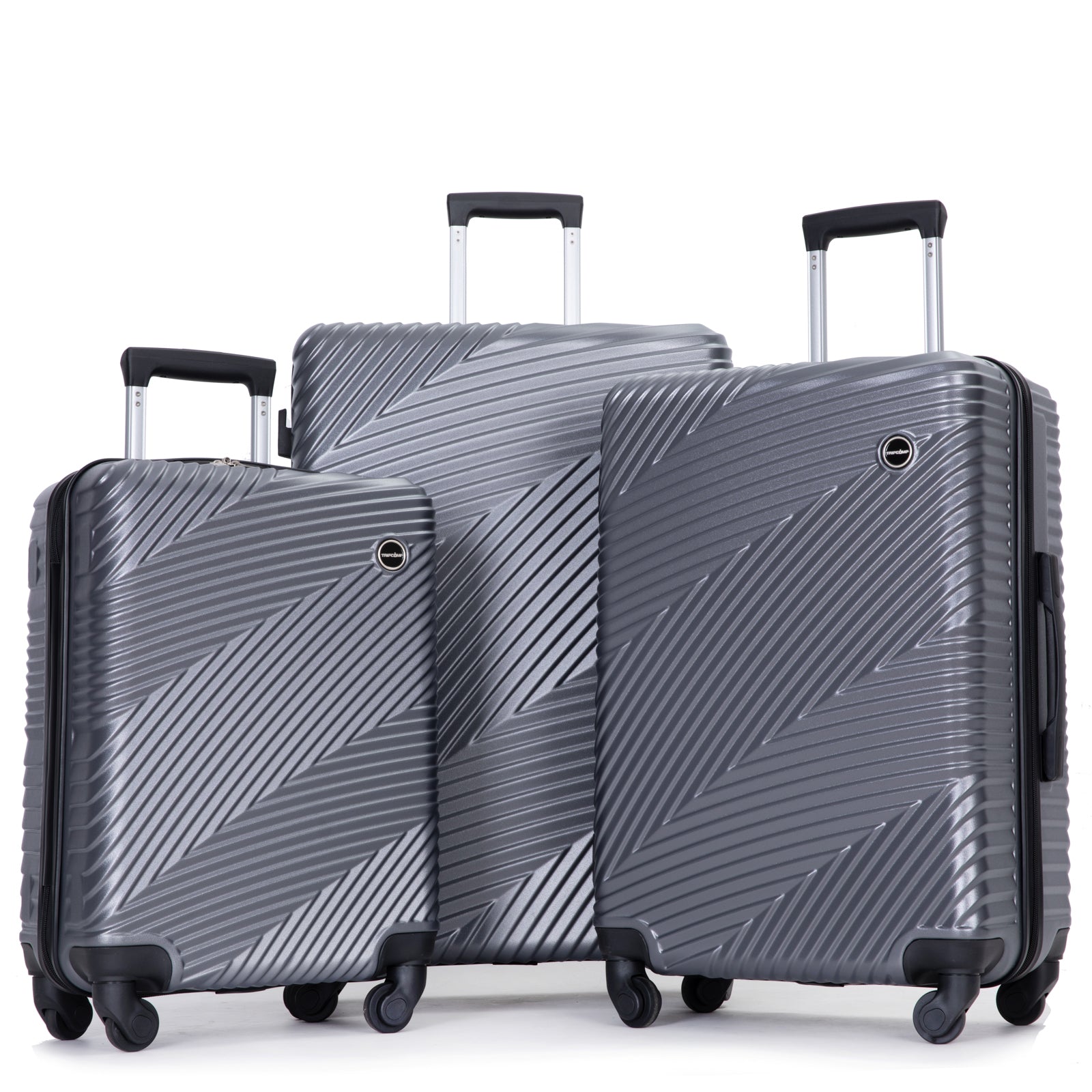 3 Piece Luggage Sets Pc Abs Lightweight Suitcase With Two Hooks, Spinner Wheels, 20 24 28 Gray Gray Abs Pc