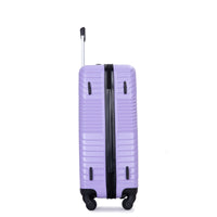 3 Piece Luggage Sets Pc Abs Lightweight Suitcase With Two Hooks, Spinner Wheels, 20 24 28 Light Purple Light Purple Abs Pc