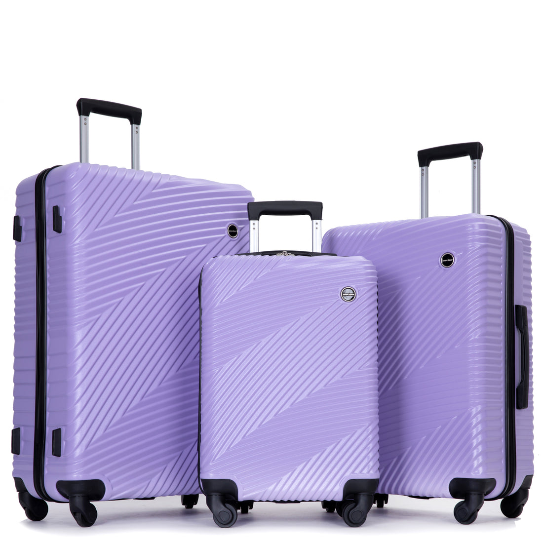 3 Piece Luggage Sets Pc Abs Lightweight Suitcase With Two Hooks, Spinner Wheels, 20 24 28 Light Purple Light Purple Abs Pc