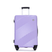 3 Piece Luggage Sets Pc Abs Lightweight Suitcase With Two Hooks, Spinner Wheels, 20 24 28 Light Purple Light Purple Abs Pc