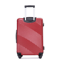 3 Piece Luggage Sets Pc Abs Lightweight Suitcase With Two Hooks, Spinner Wheels, 20 24 28 Red Red Abs Pc