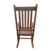 Balcony Porch Adult Rocking Chair Brown Brown Solid Wood