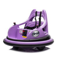12V Ride On Bumper Car For Kids,Electric Car For Kids,1.5 5 Years Old,W Remote Control, Led Lights, Bluetooth & 360 Degree Spin, Vehicle Body With Anti Collision Paddingfive Point Safety Belt,2Wd Purple Polyethylene