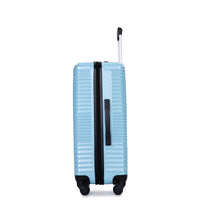 3 Piece Luggage Sets Pc Abs Lightweight Suitcase With Two Hooks, Spinner Wheels, 20 24 28 Aqua Blue Aqua Blue Abs Pc