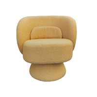 360 Degree Swivel Sherpa Accent Chair Modern Style Barrel Chair With Toss Pillows For Home Office, Living Room, Bedroom, Yellow Yellow Primary Living Space Foam Fabric