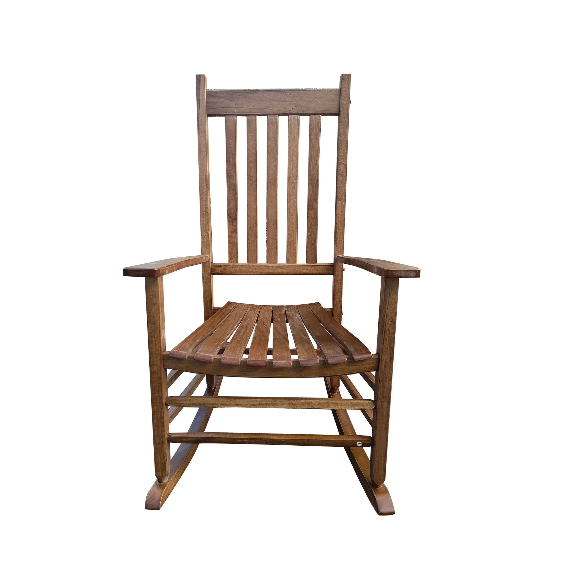 Balcony Porch Adult Rocking Chair Brown Brown Solid Wood