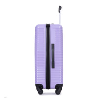 3 Piece Luggage Sets Pc Abs Lightweight Suitcase With Two Hooks, Spinner Wheels, 20 24 28 Light Purple Light Purple Abs Pc