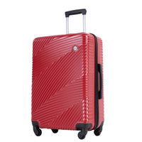 3 Piece Luggage Sets Pc Abs Lightweight Suitcase With Two Hooks, Spinner Wheels, 20 24 28 Red Red Abs Pc