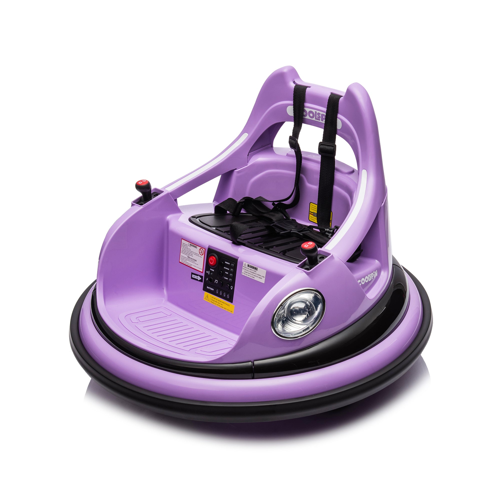 12V Ride On Bumper Car For Kids,Electric Car For Kids,1.5 5 Years Old,W Remote Control, Led Lights, Bluetooth & 360 Degree Spin, Vehicle Body With Anti Collision Paddingfive Point Safety Belt,2Wd Purple Polyethylene