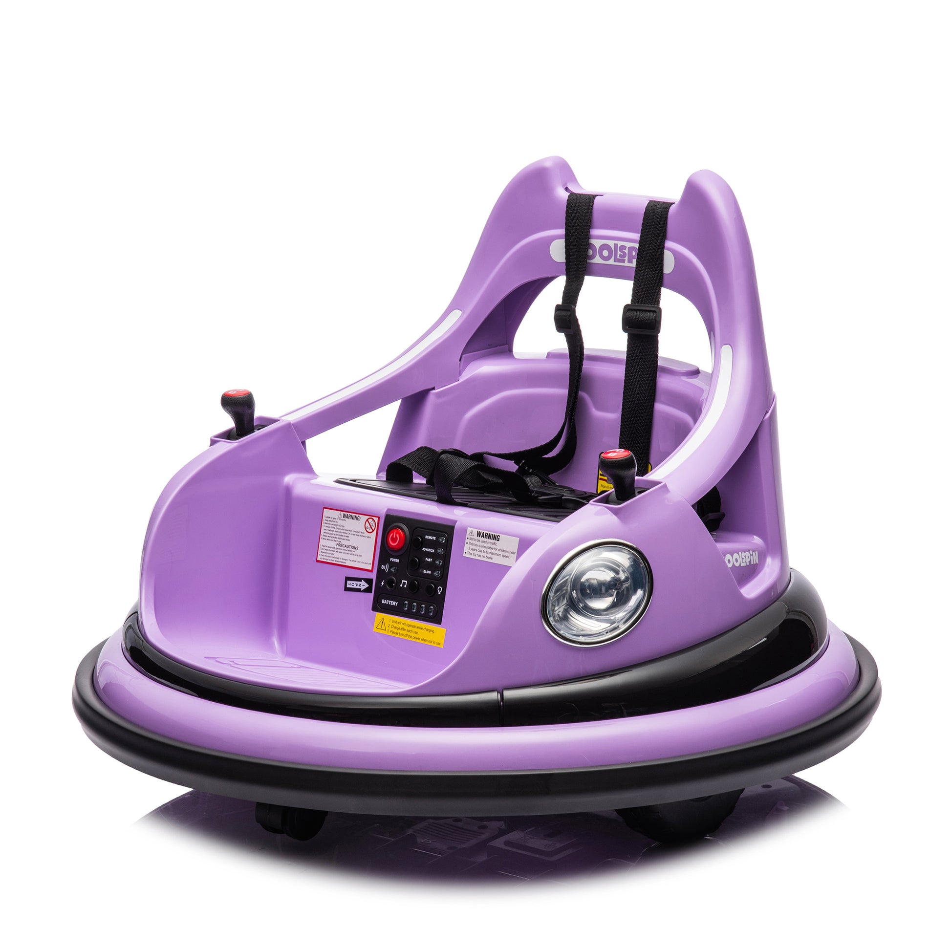 12V Ride On Bumper Car For Kids,Electric Car For Kids,1.5 5 Years Old,W Remote Control, Led Lights, Bluetooth & 360 Degree Spin, Vehicle Body With Anti Collision Paddingfive Point Safety Belt,2Wd Purple Polyethylene