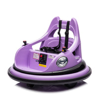 12V Ride On Bumper Car For Kids,Electric Car For Kids,1.5 5 Years Old,W Remote Control, Led Lights, Bluetooth & 360 Degree Spin, Vehicle Body With Anti Collision Paddingfive Point Safety Belt,2Wd Purple Polyethylene