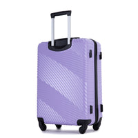 3 Piece Luggage Sets Pc Abs Lightweight Suitcase With Two Hooks, Spinner Wheels, 20 24 28 Light Purple Light Purple Abs Pc