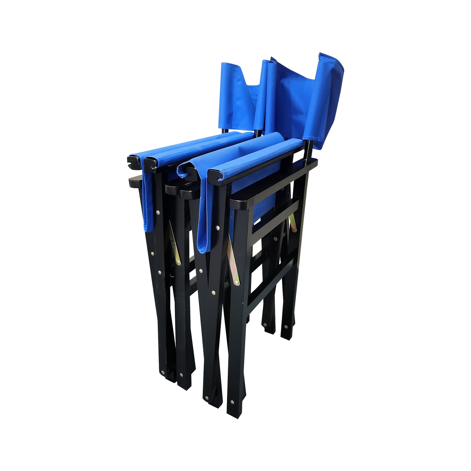 Folding Chair Wooden Director Chair Canvas Folding Chair Folding Chair 2Pcs Set Populus Canvas Colorblue Blue Solid Wood