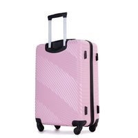 3 Piece Luggage Sets Pc Abs Lightweight Suitcase With Two Hooks, Spinner Wheels, 20 24 28 Pink Pink Abs Pc