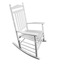 Balcony Porch Adult Rocking Chair White White Solid Wood