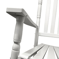 Balcony Porch Adult Rocking Chair White White Solid Wood