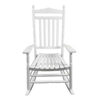 Balcony Porch Adult Rocking Chair White White Solid Wood