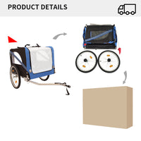 Outdoor Heavy Duty Foldable Utility Pet Stroller Dog Carriers Bicycle Trailer Black Blue Garden & Outdoor Fabric Steel