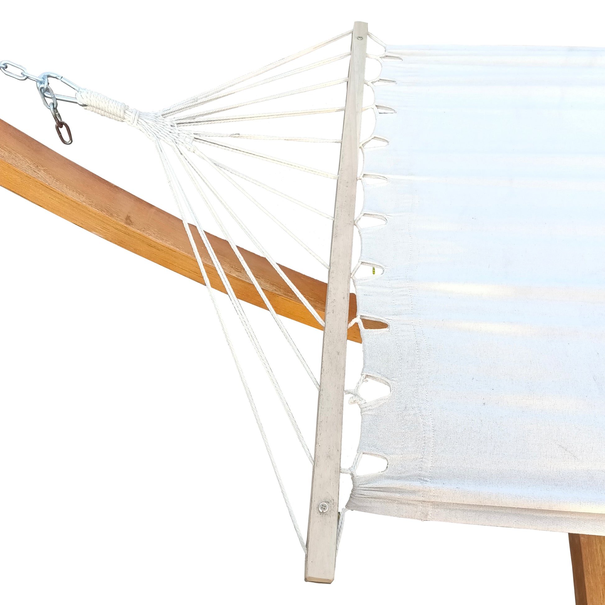 1 Person Hammock With Stand Set For Outside & Inside, Indoor Outdoor Standalone, Plywood Canvas White Mdf