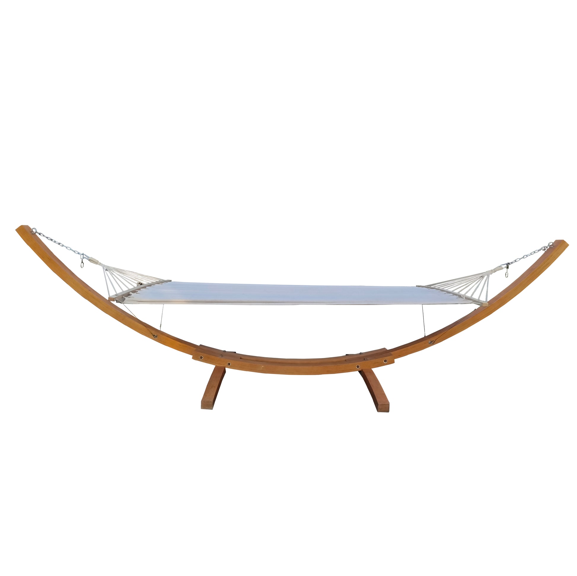 1 Person Hammock With Stand Set For Outside & Inside, Indoor Outdoor Standalone, Plywood Canvas White Mdf