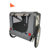 Outdoor Heavy Duty Foldable Utility Pet Stroller Dog Carriers Bicycle Trailer Black Gray Fabric Steel