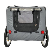 Outdoor Heavy Duty Foldable Utility Pet Stroller Dog Carriers Bicycle Trailer Black Gray Fabric Steel