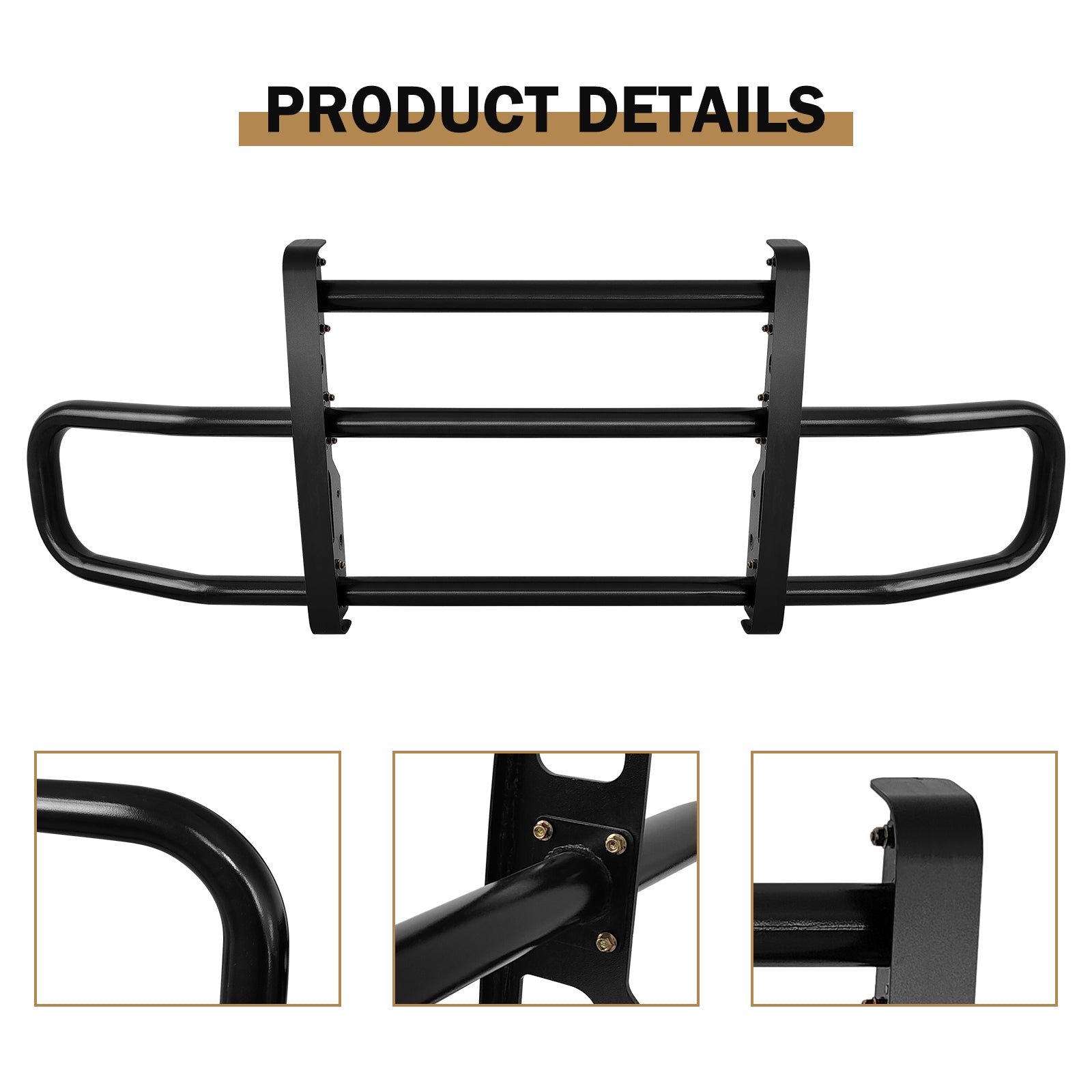 Black Lron Integrated Deer Guard For Volvo Vn Vnl 2004 2017 With Brackets Black Iron