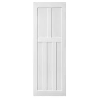 24" X 80" Five Panel Real Primed Door Slab 6.6Ft Barn Door Sliding Hardware Adjustable Floor Guider Pull Handle, Diy Unfinished Paneled Door, Modern Interior Barn Door, Moisture Proof White Mdf