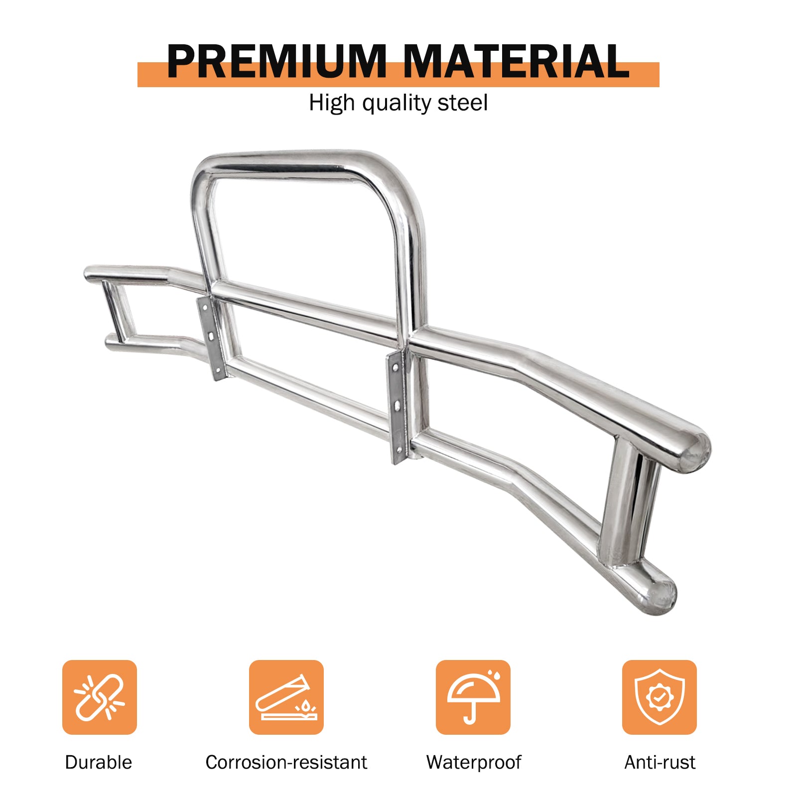 Front Bumper Deer Guard For International Prostar 2008 2016 With Bracket G04020 Silver Stainless Steel