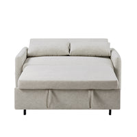 55.1" Pull Out Sleep Sofa Bed Loveseats Sofa Couch With Adjsutable Backrest, Storage Pockets, 2 Soft Pillows, Usb Ports For Living Room, Bedroom, Apartment, Office, Beige Old Sku: Wf315689Aaa Beige