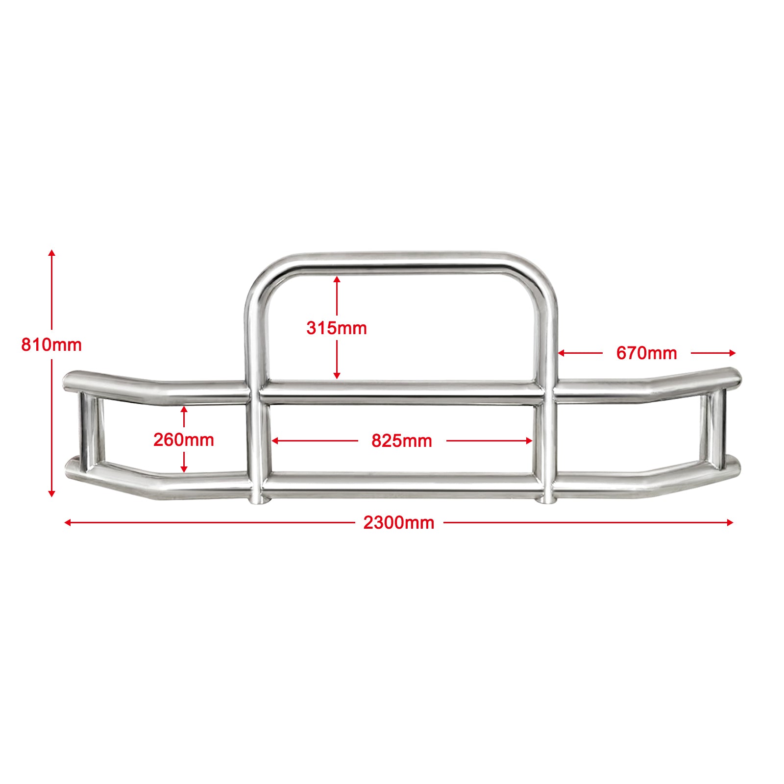 Front Bumper Deer Guard For Kenworth T660 T680 2022 With Bracket Silver Stainless Steel