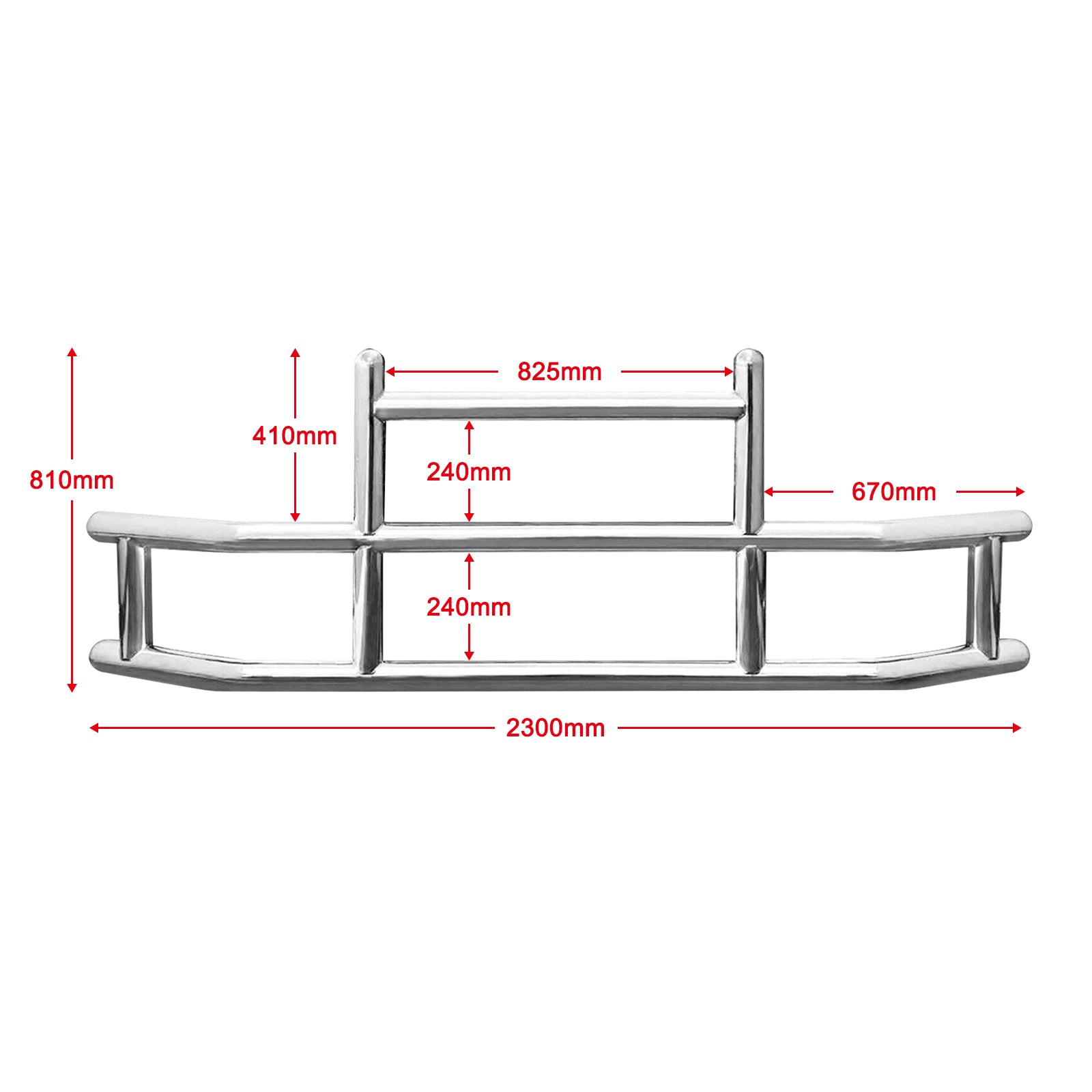 Front Bumper Deer Guard For Kenworth T660 T680 2022 With Bracket G04018 Silver Stainless Steel