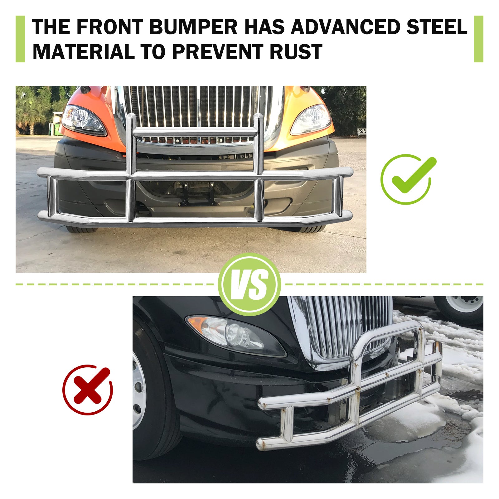 Front Bumper Deer Guard For International Prostar 2008 2016 With Brackets G04018 Silver Stainless Steel