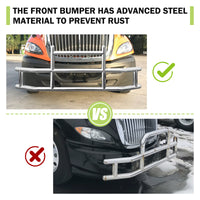 Front Bumper Deer Guard For International Prostar 2008 2016 With Brackets G04018 Silver Stainless Steel