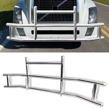 Front Bumper Deer Guard For Volvo Vn Vnl 2004 2017 With Bracket G04018 Silver Stainless Steel