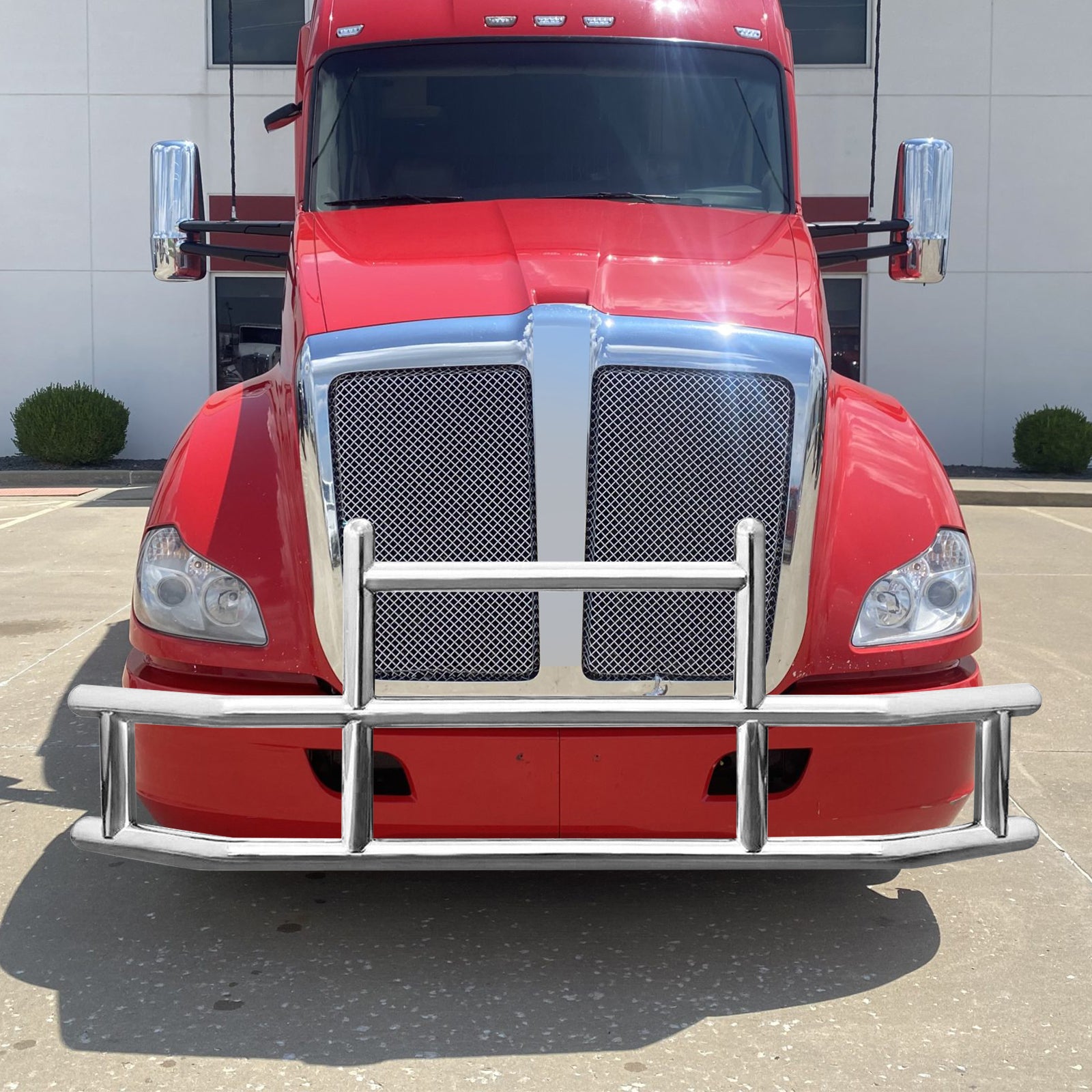 Front Bumper Deer Guard For Kenworth T660 T680 2008 2021 With Bracket G04018 Silver Stainless Steel