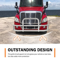 Front Bumper Deer Guard For Freightliner Cascadia 2008 2017 With Bracket G04020 Silver Stainless Steel