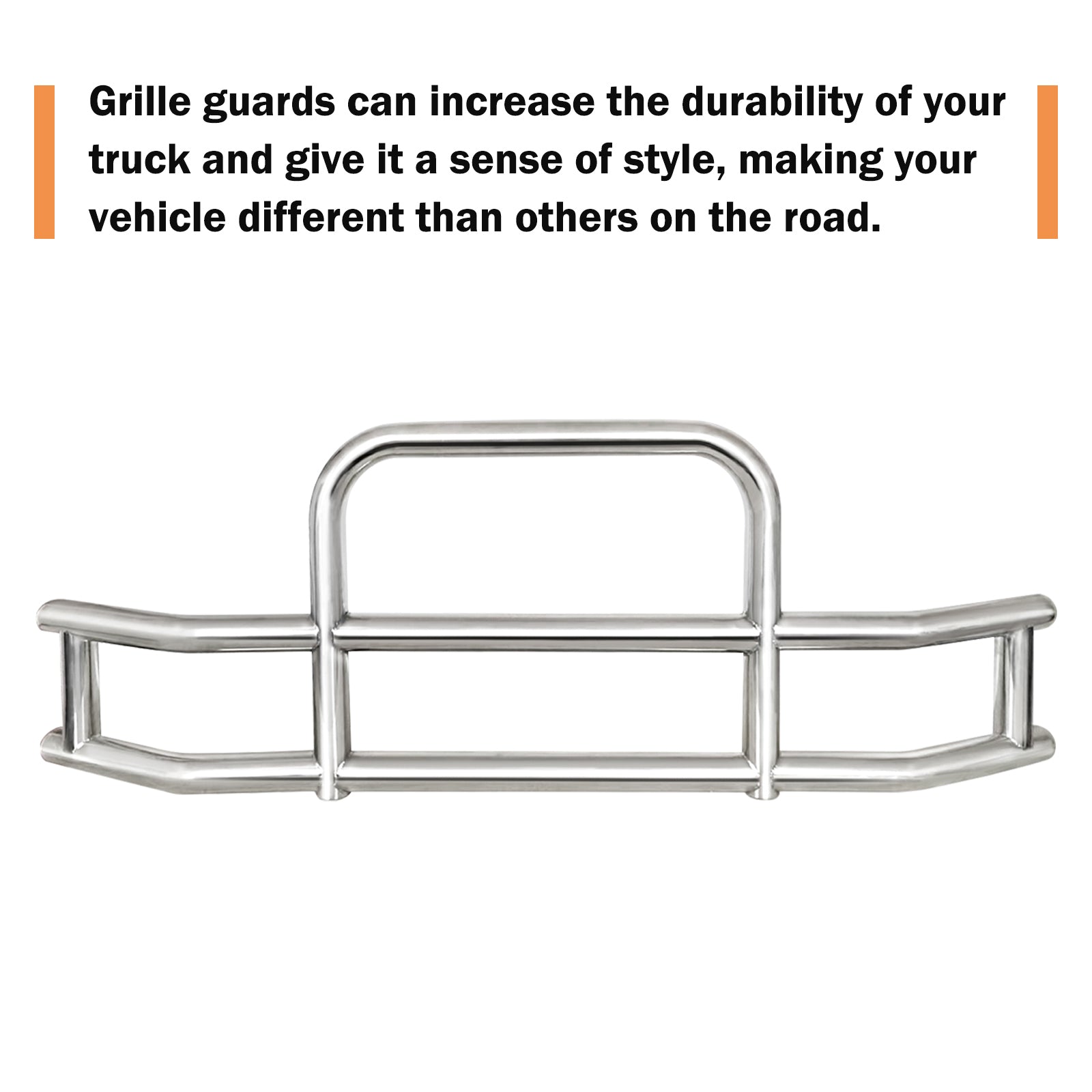 Front Bumper Deer Guard For Freightliner Cascadia 2018 2022 With Bracket G04020 Silver Stainless Steel