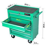 5 Drawers Multifunctional Tool Cart With Wheels Green Green Metal