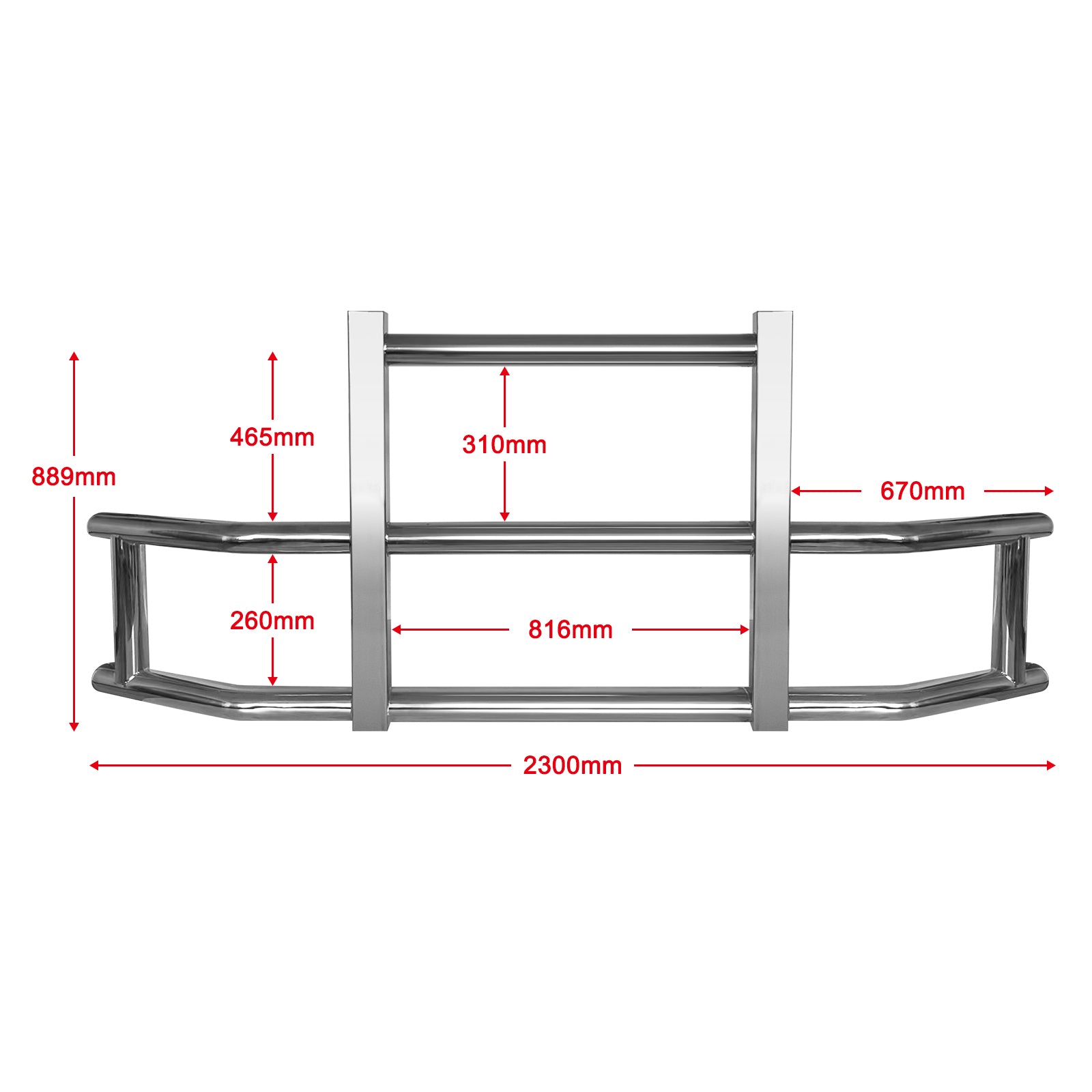 Stainless Steel Deer Guard Bumper For Kenworth T680 2008 2021 With Brackets Chrome Stainless Steel