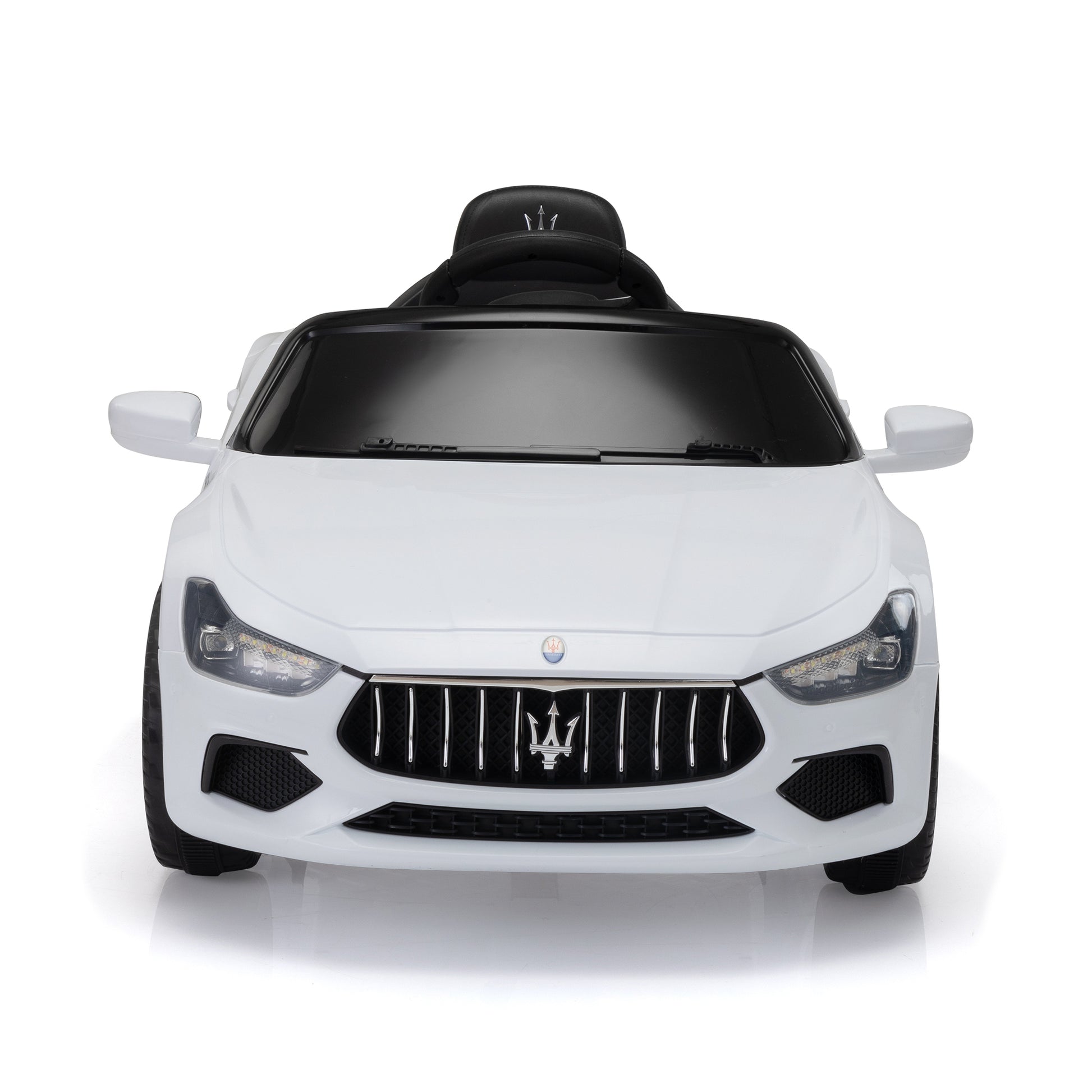 Maserati Ghibli Licensed 12V Kids Ride On Car With Remote Control, Music And Lights,White White Polypropylene