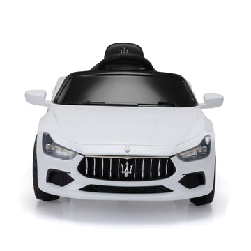 Maserati Ghibli Licensed 12V Kids Ride On Car With Remote Control, Music And Lights,White White Polypropylene