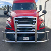 Stainless Steel Deer Guard Bumper For Freightliner Cascadia 2018 2022 With Brackets Chrome Stainless Steel